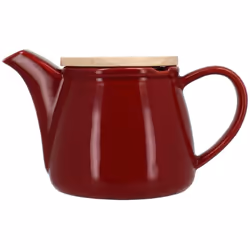 Théière en grès bordeaux avec couvercle en bois 500ml ANNA