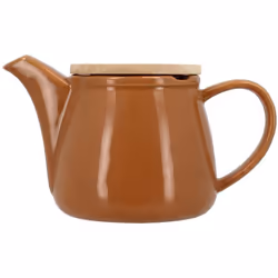 Théière en grès noisette avec couvercle en bois 500ml ANNA