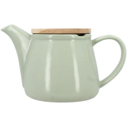 Théière en grès céladon avec couvercle en bois 500ml ANNA