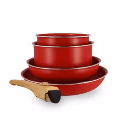 Batterie de cuisine 5 pièces en aluminium recyclé rouge