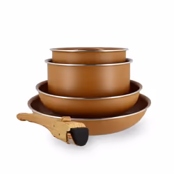 Batterie de cuisine 5 pièces en aluminium recyclé marron