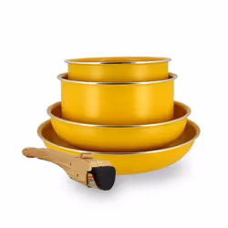 Batterie de cuisine 5 pièces en aluminium recyclé jaune