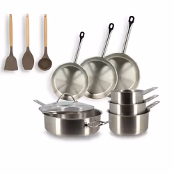 Batterie de cuisine 10 pièces acier inoxydable - tous feux PROFESSIONNEL