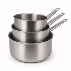 Lot de 3 casseroles en acier inoxydable - tous feux PROFESSIONNEL