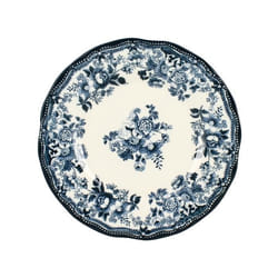 Lot de 6 assiettes à dessert fleuries en grès bleu 20cm FAUSTINE