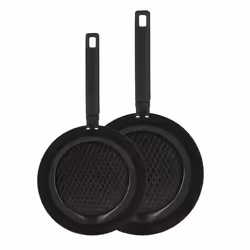 Lot de 2 poêles en aluminium noir - tous feux