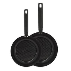 Lot de 2 poêles en aluminium noir - tous feux