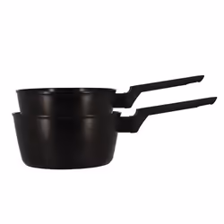 Lot de 2 casseroles en aluminium noir - tous feux