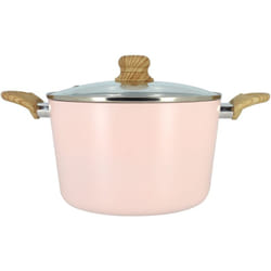Faitout en revêtement céramique 24cm rose - tous feux COLORAMA