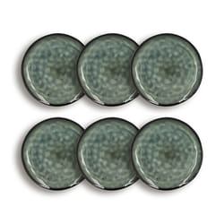 Lot 6 assiettes a dessert grenada 20.5cm en gres vert fonce