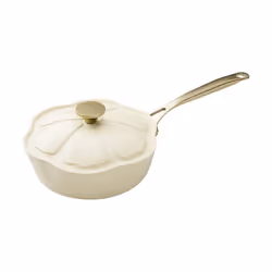 Sauteuse en aluminium recyclé beige 24cm en forme de fleur DAHLIA