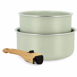 Lot de 2 casseroles céladon revêtement céramique - Tous feux COLORAMA