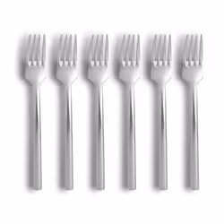 Lot 6 fourchettes de table nature 19.5cm en acier inoxydable