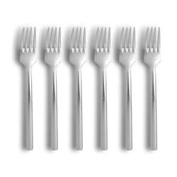 Lot 6 fourchettes de table nature 19.5cm en acier inoxydable