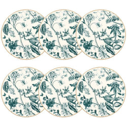 Lot de 6 assiettes plates en porcelaine blanche 27cm BOTANIC
