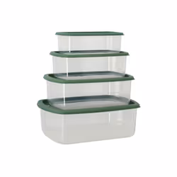 Lot 4 boites conservation en plastique 250ml 500ml 750ml et 1.2l