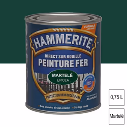 Peinture - Hammerite - Fer martelé - 0.75L - Vert épicea - Brillant