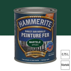 Peinture - Hammerite - Fer martelé - 0.75L - Vert épicea - Brillant