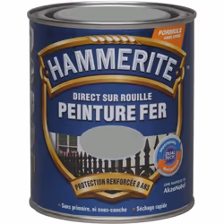 Hammerite - Peinture Direct Sur Rouille Laqué Gris Nuage 0,75 l
