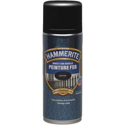 Hammerite - Peinture Fer aérosol Direct sur Rouille - Satin Noir - 400 ml