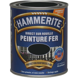 Hammerite - Peinture Direct Sur Rouille Mat Noir Ferronnerie 0,75 l