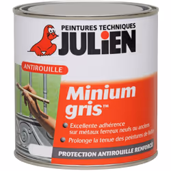 LIVRAISON OFFERTE DES 39€ D’ACHAT ET RETOUR GRATUIT ! Julien minium gris : Le minium gris est un primaire antirouille. Il ass ...