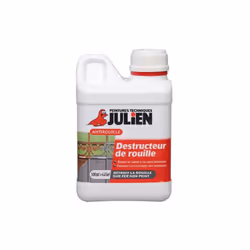 Description générale Le Destructeur de rouille OT'ROUILLE de la marque JULIEN est un produit efficace pour éliminer la rouill ...