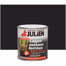 Résumé : Laque métaux ferreux FÉRICOLOR par JULIEN Coloris de la peinture : Noir - Protège et décore les métaux ferreux - Enr ...