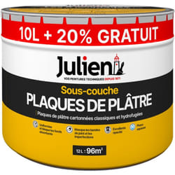 Julien - Sous-Couche Pour Plaques De Plâtre Cartonnées - aspect Mat Blanc 12L