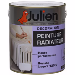 Résumé : Peinture RADIATEUR Blanc par JULIEN Coloris de la peinture : Blanc Brillant - Idéal pour les radiateurs en fonte - R ...