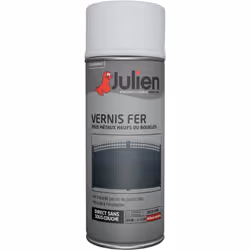 LIVRAISON OFFERTE DES 39€ D’ACHAT ET RETOUR GRATUIT ! JULIEN VERNIS TOUS METAUX L’aérosol vernis fer incolore est spécialemen ...