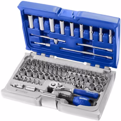 Composition du coffret : • Douilles 1/4" 6 pans : 4-4,5-5-5,5-6-7-8-9-10-11-12-13-14 mm. • Douilles longues 1/4" 6 pans : 5-5 ...