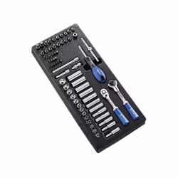 CARRÉ CONDUCTEUR : 1/4 Inch NOMBRE : 67 pcs POIDS À VIDE : 1,7 kg SE COMPOSE DE : Douille 1/4" 6 pans : 4-4.5-5-5.5-6-7-8-9-1 ...