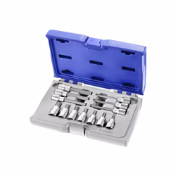 • Douilles tournevis 1/2" 6 pans : 4-5-6-8-9-10-12 mm. • Douilles tournevis longues 1/2'' 6 pans : 4-5-6-8-10-12 mm. • Livré  ...