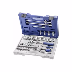 - Douilles 1/4" : 5,5-7-8-9-10-12-13 mm. - 1 cliquet parcmètre à verouillage 1/4". - 1 rallonge 1/4" : 55 mm. - 1 douille 1/4 ...