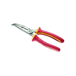 Expert - Pince à bec coudé demi-rond isolé 1000V - Longueur totale : 200 mm - Longueur des becs : 0 mm