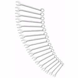 Jeux de clés mixtes. Tête polygonale 12 pans coudée à 15°. Tête à fourche orientée à 15° par rapport à l'axe du manche, angle ...