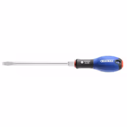 Manche ergonomique bi-matière, code couleur empreinte : rouge.