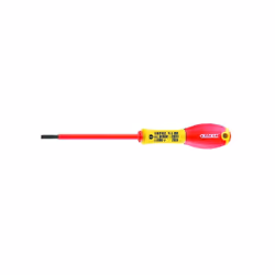 Manche ergonomique bi-matière confortable et efficace. Pour vis à fente Code couleur empreinte : rouge. Chaque produit est te ...