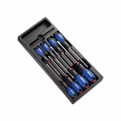 Informations techniques : -Tournevis pour vis à fente (électricien) : 3,5 x 75 - 4 x 100. -Tournevis pour vis à fente (mécani ...