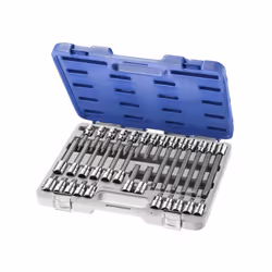 Composition : 10 douilles 1/2" 55 mm : T20-T25-T27-T30-T40-T45-T50-T55-T60-T70 10 douilles 1/2" 100 mm : T20-T25-T27-T30-T40- ...