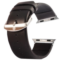 Bracelet pour Apple Watch 42mm Bracelet Cuir PU effet lisse connecteur fourni Noir ALS62743