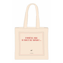 Sac tissu "Emmène-moi au bout du monde !" (papeterie)