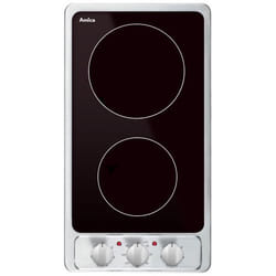 Amica AVM2420X plaque Noir, Acier inoxydable Intégré 29 cm Céramique 2 zone(s)