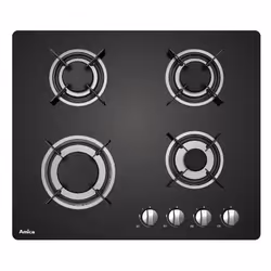 Amika AG3640N, Noir, Intégré, 60 cm, Gaz, 4 zone(s), 4 zone(s)