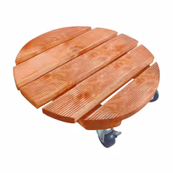 Support à roulettes bois FSC lasuré FLORA ROLL LASURE - Ø 40 cm
