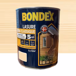 La Lasure BONDEX Ultra Classique Fongicide 5 ans Incolore est une lasure qui protège et décore les bois jusqu'à 5ans de prote ...