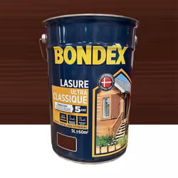 La Lasure BONDEX Ultra Classique Fongicide 5 ans Chêne rustique est une lasure qui protège et décore les bois jusqu'à 5ans de ...