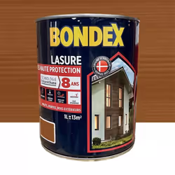 La Lasure Très Haute Protection 8 ans BONDEX Polyuréthane protège et décore les bois jusqu'a 8 ans de protection, donne un be ...