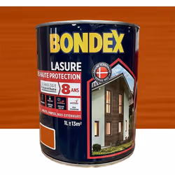 La Lasure Très Haute Protection 8 ans BONDEX Polyuréthane protège et décore les bois jusqu'a 8 ans de protection, donne un be ...